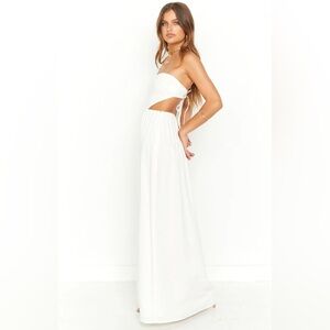Beginning Boutique White Strapless Maxi Dress